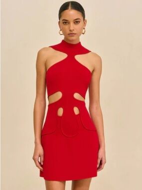 cult gaia Red Cutout Mini Dress